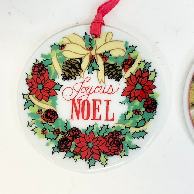 Vintage Swedish Gustavian Bergquist Porcelain Christmas Ornaments - Set of 2. For Sale - Image 4 of 8