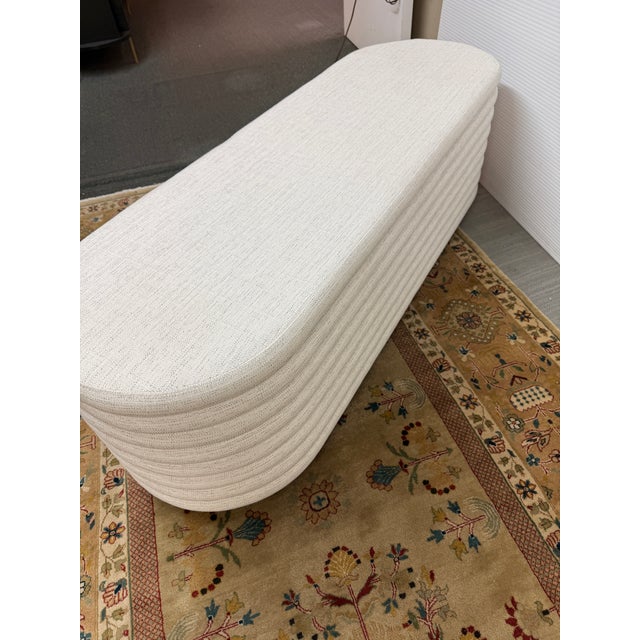 Cb2 Rialto Storage Bench, Ivory For Sale In San Francisco - Image 6 of 12