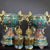 Traditional Late 20th Century Pair of Gilt Bronze Cloisonné Enamel Palace Lantern Incense Burners For Sale - Image 3 of 10