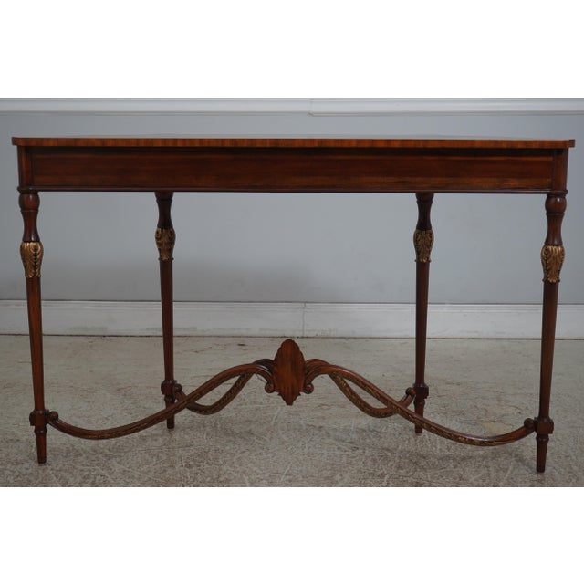 Maitland Smith 2 Drawer Regency Mahogany Console Table For Sale - Image 15 of 18