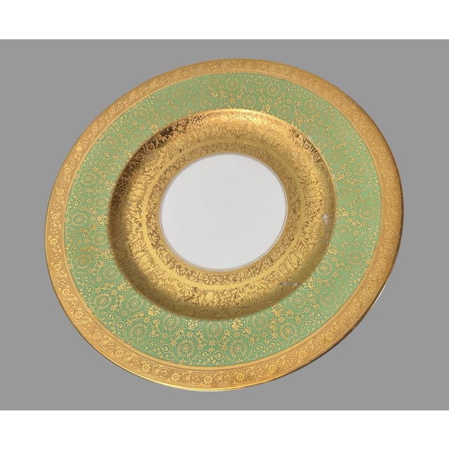Ceramic Set of 8 Selb Bavaria Hutschenreuther Gilt Decorated 10-7/8" Dinner Plates For Sale - Image 7 of 12