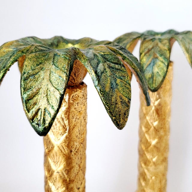 1970s Palm Candlesticks Candle Holders For Sale - Image 5 of 6