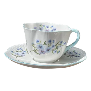 1950s Shelley Blue Rock Teacup and Saucer