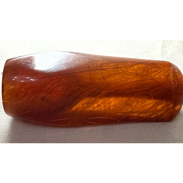 Antique Cheroot Cigar Cigarette Genuine Natural Amber W/ Hard Leather Box Case For Sale - Image 12 of 13