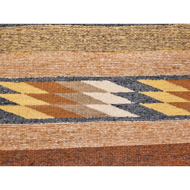 Square Size Vintage Native American Navajo Rug. Wool & Cotton, Eye Dazzler Pattern, 4x4 For Sale - Image 16 of 17