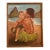 1950s Mid Century Framed Figural Expressionist Oil Painting of Polynesian Mother and Child For Sale