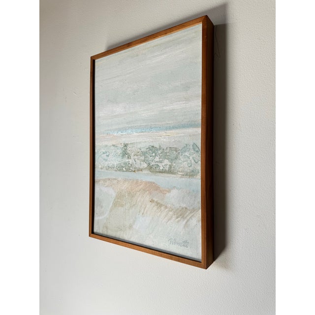 1980's Vintage Abstract Expressionist Style Landscape Oil Painting - Framed/ Sold For Sale - Image 4 of 12