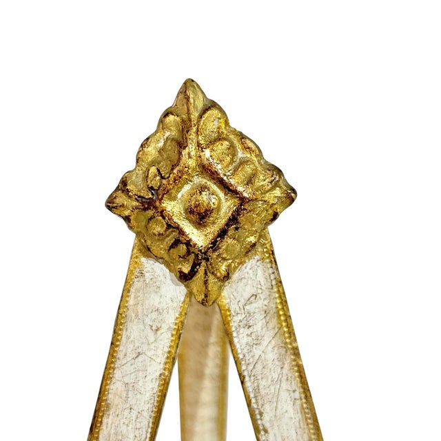 Wood Vintage Italian Florentine Gilt Wood Easel Picture Stand For Sale - Image 7 of 10