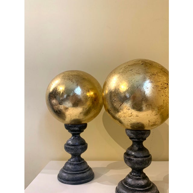 Late 20th Century Golden Sphere Decorative Sculpture For Sale - Image 6 of 7