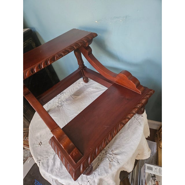 Carved Mahogany Bed Library Step For Sale - Image 11 of 11
