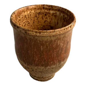 Late 20th Century Hand-Thrown Stoneware Cup With Speckled Glaze
