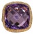 The 46th Avenue: Cushion Checkerboard Amethyst and Diamond Halo Ring in Yellow Gold For Sale