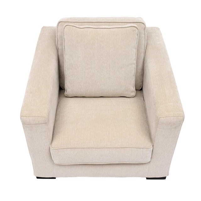 Roche Bobois Vintage Roche Bobois Cream Cord Armchairs For Sale - Image 4 of 11