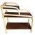 Restored Mid-Century Rattan Side Lamp Table With Three-Tier Mahogany Tops For Sale - Image 4 of 7