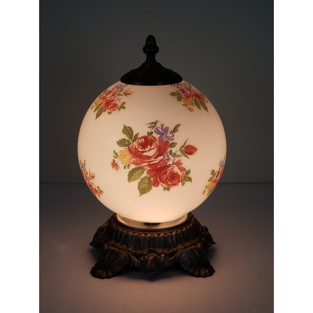 Add a warm vintage glow to your home with this charming **Vintage L&L WMC Hurricane Round Globe Night Light Table Lamp**....