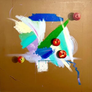 Pat Rosenstein, Large Trompe L'oeil Hyperrealism Painting Abstract Surrealist Photo Realist Art, 1987