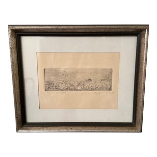 Framed Artist-Signed Abstract Landscape Etching – Artist’s Proof For Sale
