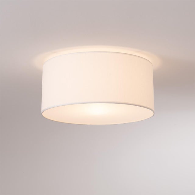 The Stretch Flush Mount is a sophisticated lighting solution that combines a sleek satin nickel steel body with a white...