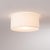 The Stretch Flush Mount is a sophisticated lighting solution that combines a sleek satin nickel steel body with a white...