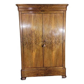 Walnut Wardrobe from Louis Philippe For Sale