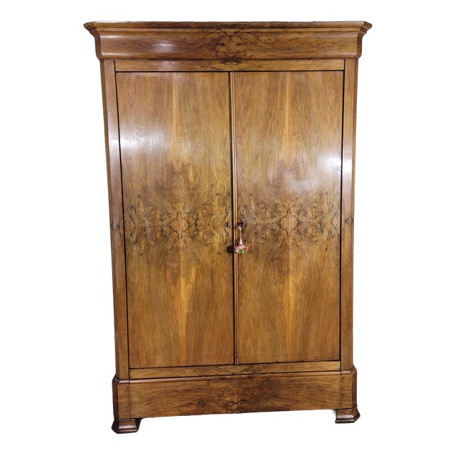 Walnut Wardrobe from Louis Philippe For Sale