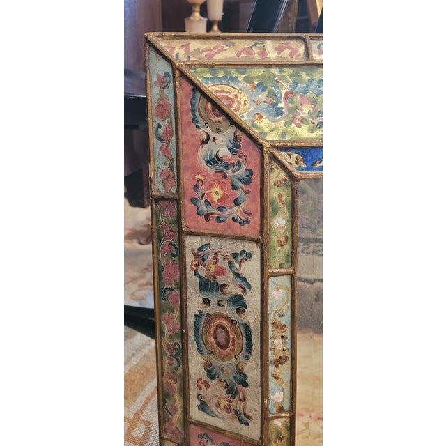 2000 - 2009 Beautiful Diminutive Reverse Painted Vintage Mirror For Sale - Image 5 of 10