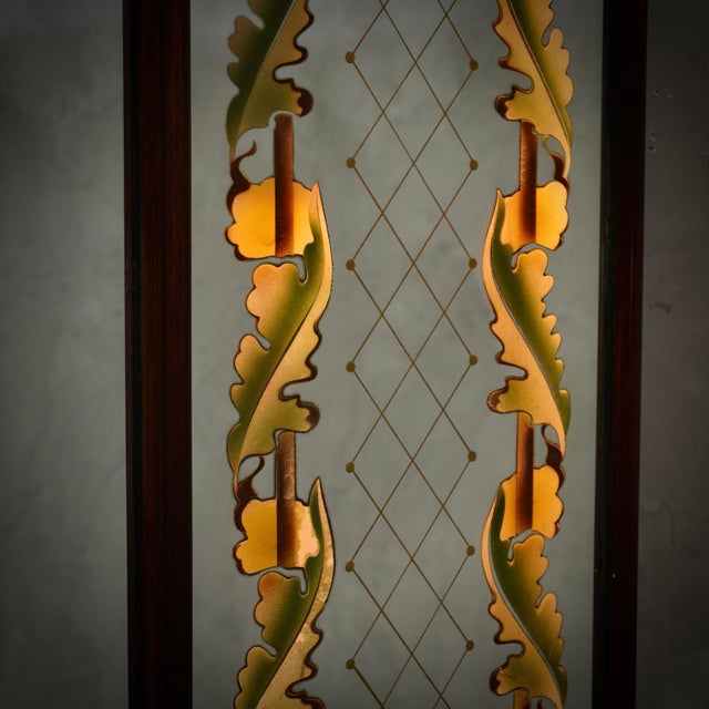 Walnut Wood and Mirrored Glass Wall Mirror by Luigi Brusotti, 1940s For Sale - Image 9 of 17