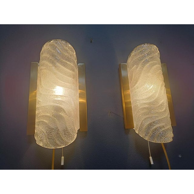 Brass and Glass Wall Lights by Fischer Leuchten, 1960s, Set of 2 For Sale - Image 6 of 15