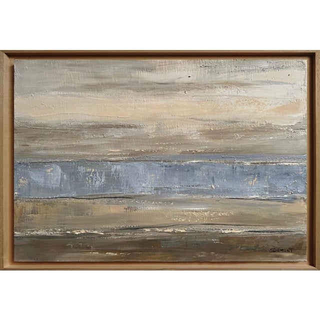 Contemporary Between Sky and Shore, Abstract Landscape, Miinimalism, French Artist, Framed by Sophie Dumont For Sale - Image 3 of 8