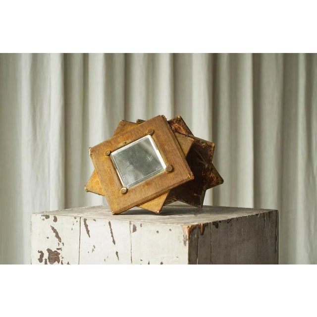 Star Shaped Wall Mirrors in Faded Velvet, Late 19th Century, Set of 2 For Sale - Image 4 of 11