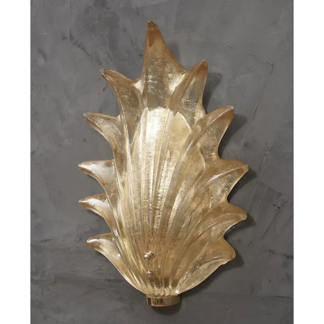 Golden Murano Glass and Brass Wall Light, 1990s For Sale - Image 4 of 9