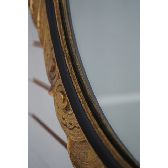 Vintage Square Gold Leaf Finish Decorator Leaf Mirror For Sale - Image 4 of 9