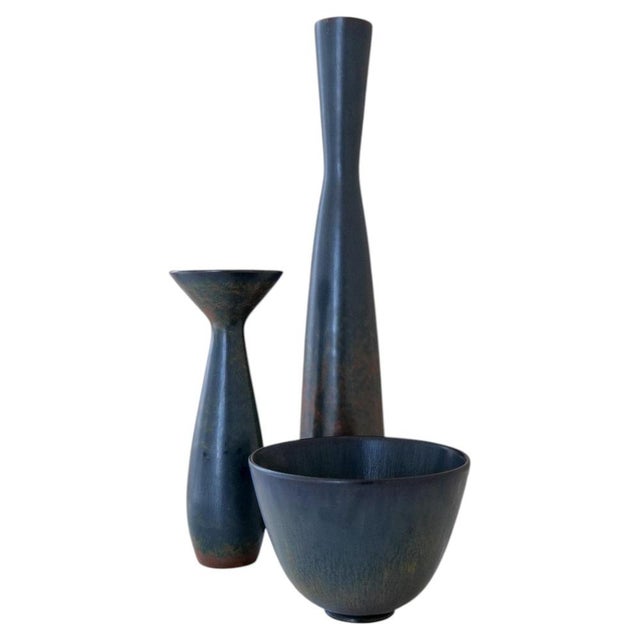 Mid-Century Modern Black Vases by Carl-Harry Stålhane for Rörstrand, 1950s, Set of 3 For Sale - Image 17 of 17