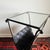 1980s Side Table /Magazine Rack Woven Faux Leather Glass Top For Sale - Image 9 of 9