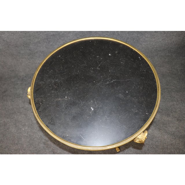 Pair 1920's Directoire Bronze Rams Head Marble Top Gueridon Tables For Sale - Image 9 of 13