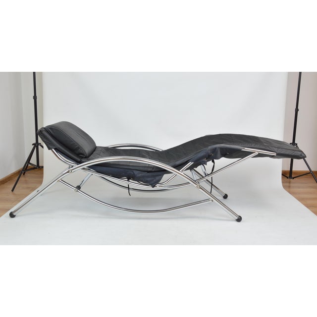 Leather Chaise Lounge, 1980s For Sale - Image 6 of 18
