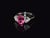 Metal Late 20th Century Gia 4.47Cts No-Heat Mozambique Ruby & D Vvs2 Heart Diamond Platinum Three Stone Ring, Size 6 For Sale - Image 7 of 18