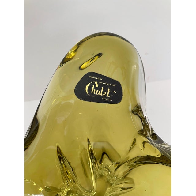 Mid 20th Century Chalet of Canada Mid Century Green Glass Centerpiece or Vase. Signed. For Sale - Image 5 of 8