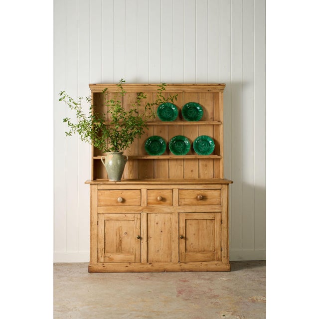 Victorian 19th Century English Victorian Pine Dresser Base With Topper For Sale - Image 3 of 17