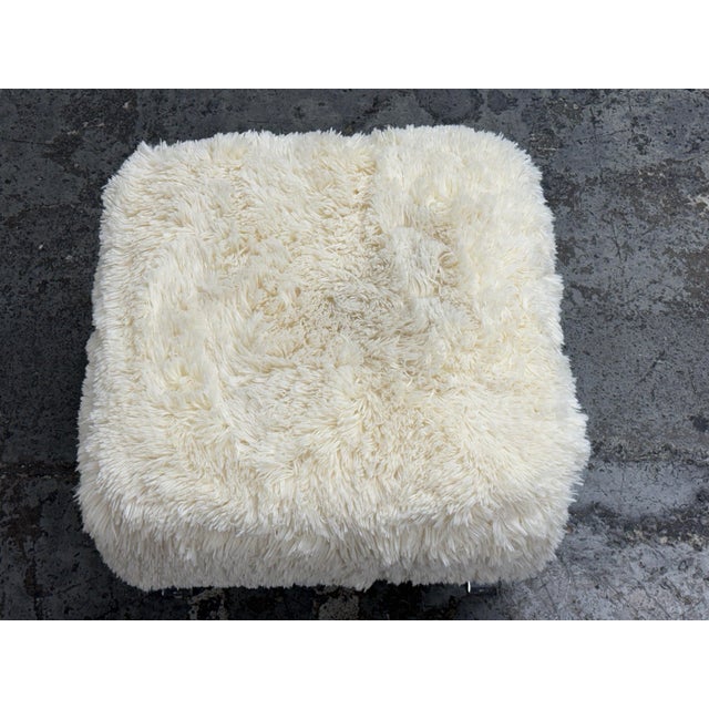 2010s Skyline Furniture Faux Fur Ottoman For Sale - Image 5 of 12