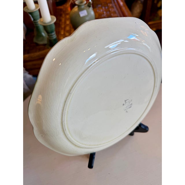 Cream 19th Century French Majolica Chicken Plate Signed Choisy Le Roi For Sale - Image 8 of 9