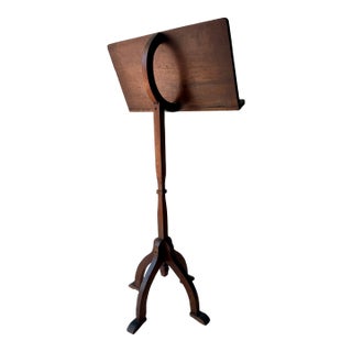 Music or Book Stand 19th C Primitive Mahogany on Whimsical Anthropomorphic Base For Sale
