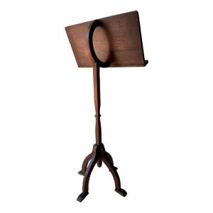 Music or Book Stand 19th C Primitive Mahogany on Whimsical Anthropomorphic Base