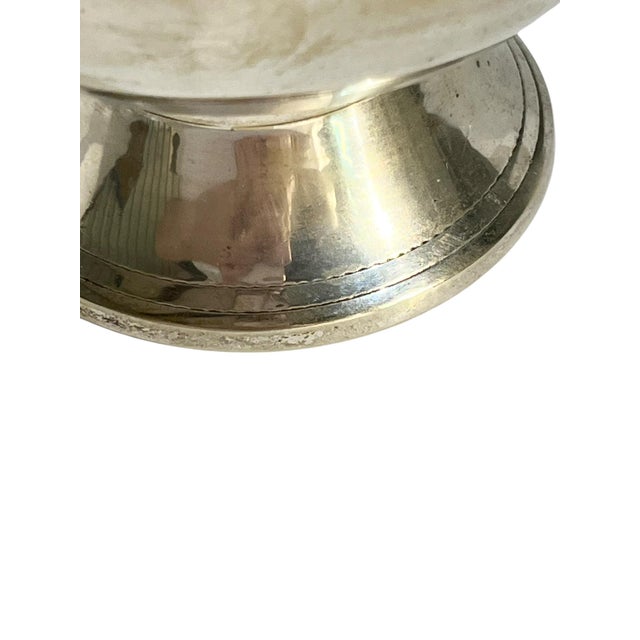 Metal Vintage French Art Deco Silver Plate Ice Bucket With Handle & Ice Spoon For Sale - Image 7 of 13