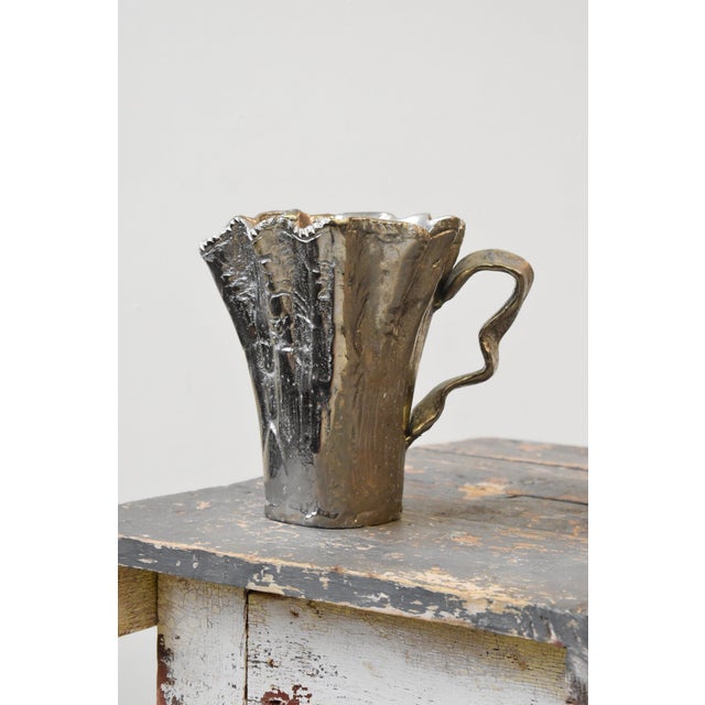 Vintage Wavy Cast Aluminum Pitcher, Circa 1980s | Chairish