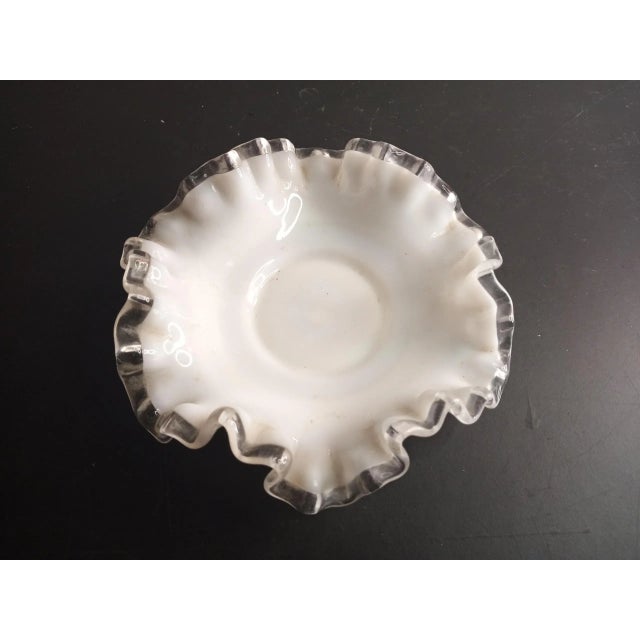 Contemporary 1940s Fenton Silvercrest Crimped Edge Bowl For Sale - Image 3 of 7