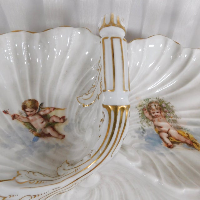 Antique Alfred Lanternier Limoges Three Section Tray With Angels For Sale In San Francisco - Image 6 of 8