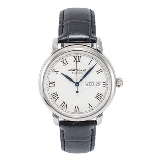 Montblanc Star Legacy 39mm 128686 White Dial Day Date Steel Automatic Watch For Sale