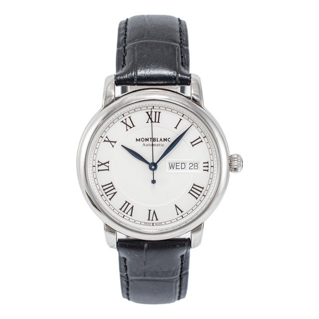 Montblanc Star Legacy 39mm 128686 White Dial Day Date Steel Automatic Watch For Sale