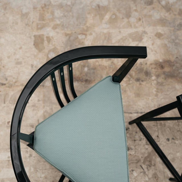 Postmodern Black Ash Armchairs and Coffee Table by Ernest Archibald Taylor, 1980s, Set of 3 For Sale - Image 3 of 12